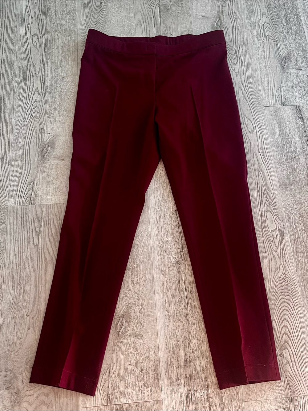 Akris Punto Burgundy Cigarette Pants Knit Size 12 US